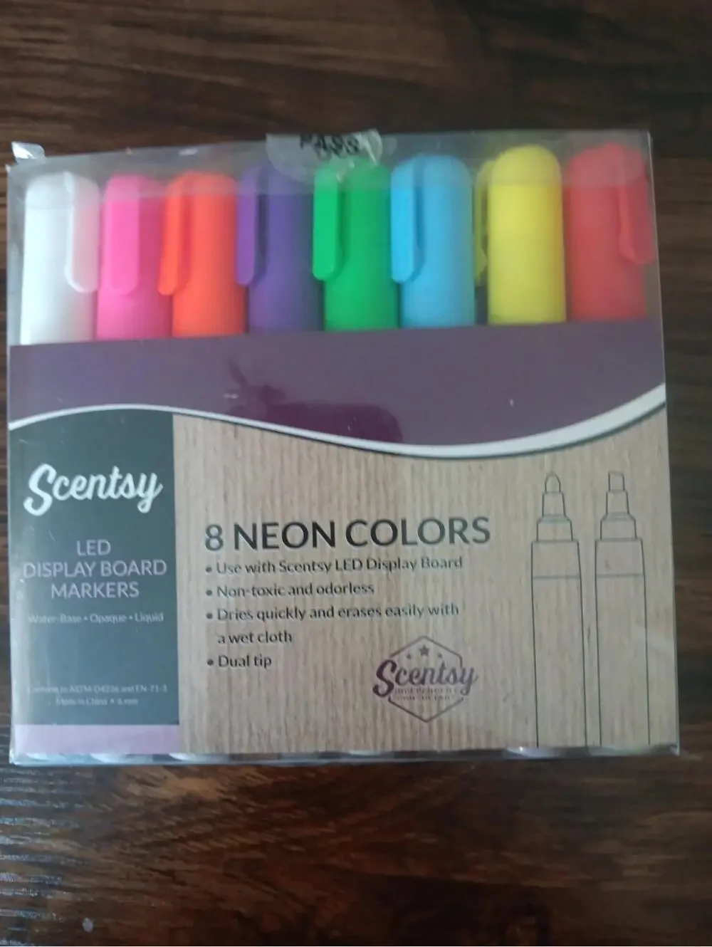 LED Display Board Markers - Set of 8 Neon Colors (Dual Tip) NWOT